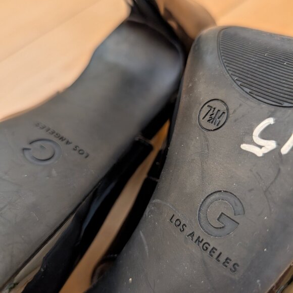 MOVING SALE GBG Sophia Slingback Peep Toe Stiletto Platform Pumps Size 7.5 Black - Picture 6 of 10